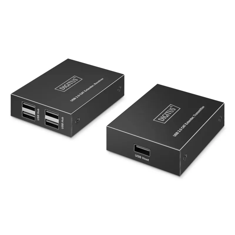 DIGITUS USB plėtiklis - USB 2.0 4x USB-A prievadai 150 m Naudojimui su CAT6 (ar aukštesnės kategorijos) kabeliu