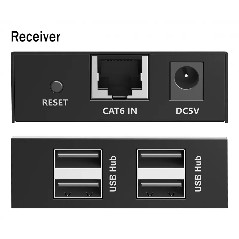 DIGITUS USB plėtiklis - USB 2.0 4x USB-A prievadai 150 m Naudojimui su CAT6 (ar aukštesnės kategorijos) kabeliu