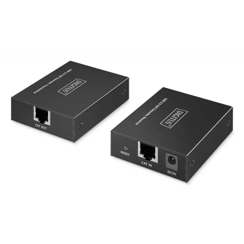 DIGITUS USB plėtiklis - USB 2.0 4x USB-A prievadai 150 m Naudojimui su CAT6 (ar aukštesnės kategorijos) kabeliu