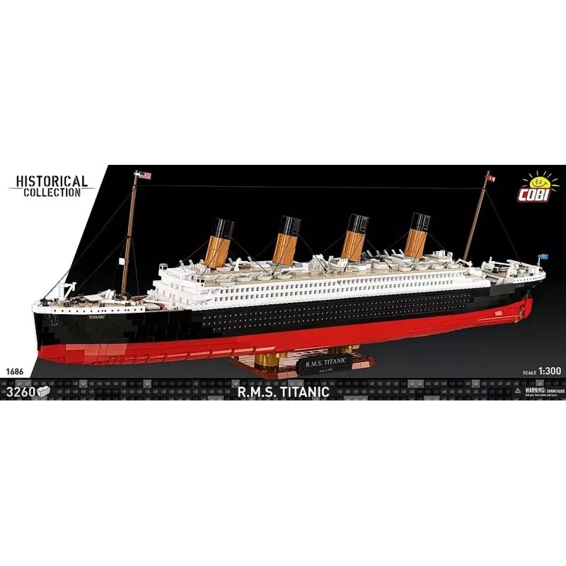 Konstravimo rinkinys Cobi R.M.S. Titanic modelis, 3 260 plastikinių blokelių (COBI-1686)