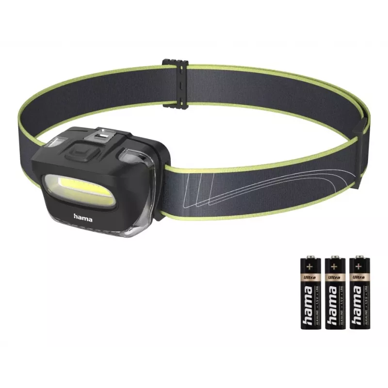 Hama HL110 Juoda, Mėlyna, Geltona Ant galvos nešiojamas žibintuvėlis COB LED