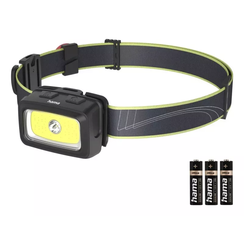 Hama HL350 juoda, mėlyna, geltona žibintuvėlis ant galvos su LED
