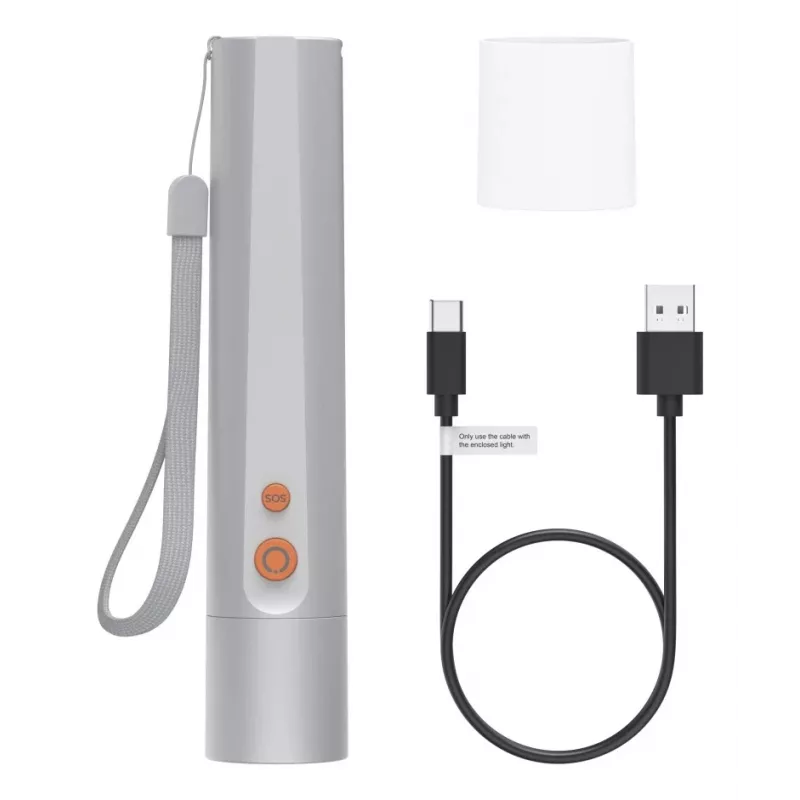 Rankinis žibintuvėlis Hama FL350-C sidabrinis LED 3W USB įkraunamas
