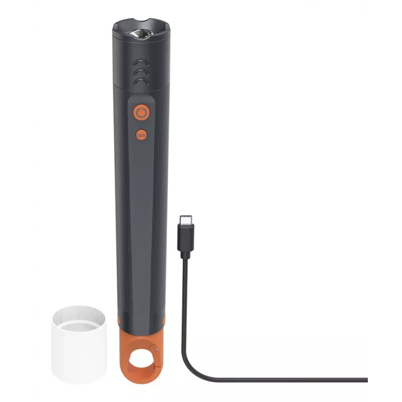 Rechargeable LED Flashlight HAMA FLX1200-C — aluminum, shockproof, 4 modes + SOS