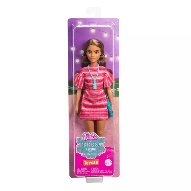 Mados lėlė BARBIE Teresa 'Draugystės receptas' — 305 mm, audinys ir plastikas, įvairiaspalvė, priedai, 3–12 metų amžiui