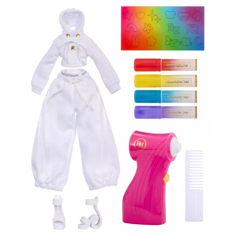 Rainbow High Air Brush & Create Fashion Dolls -Žalios akys, Madų lėlė, Moteriška, 4 m., Berniukas/Mergaitė, 280 mm, Daugiaspalvė