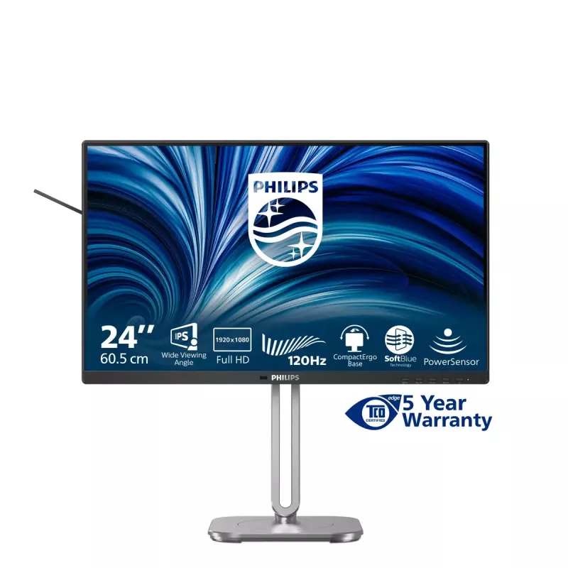 Philips 4000 serijos 24B2N4200/00 kompiuterio monitorius 60,5 cm (23,8 colio) 1920 x 1080 pikselių Full HD LCD pilkas
