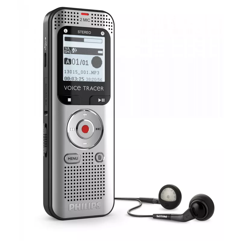 Diktofonas Philips Voice Tracer DVT2015 Vidinė atmintis Flash kortelė Sidabrinė 2370 val. įrašymo trukmė