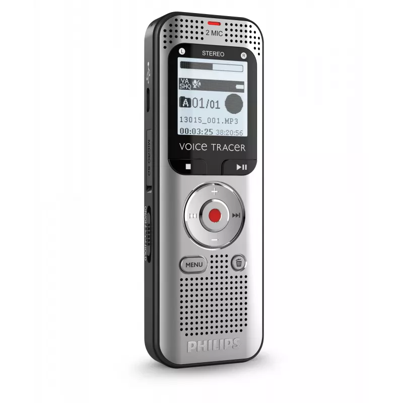 Diktofonas Philips Voice Tracer DVT2015 Vidinė atmintis Flash kortelė Sidabrinė 2370 val. įrašymo trukmė
