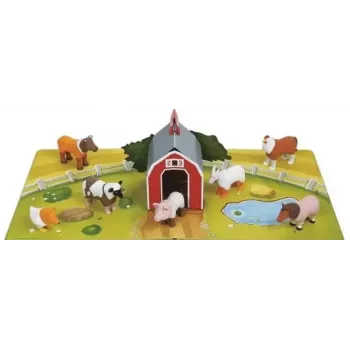 MALIK Magnetic Mini Animals Set 62333 — Ūkio tematikos magnetinių žaislų figūrėlės mažyliams