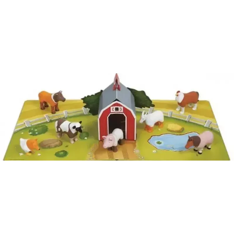 MALIK Magnetic Mini Animals Set 62333 — Ūkio tematikos magnetinių žaislų figūrėlės mažyliams