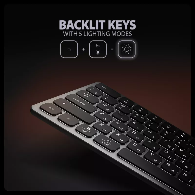 Axagon HMC-KB-CRL, USB 5Gbps šakotuvas su klaviatūra, HDMI 4K/60Hz, 3x USB-A, SD/mSD, garso lizdas, PD100, kirilicos išdėstymas