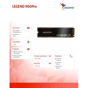 SSD diskas ADATA 4TB M2 PCIe 4x4 SLEG-900P-4TCS