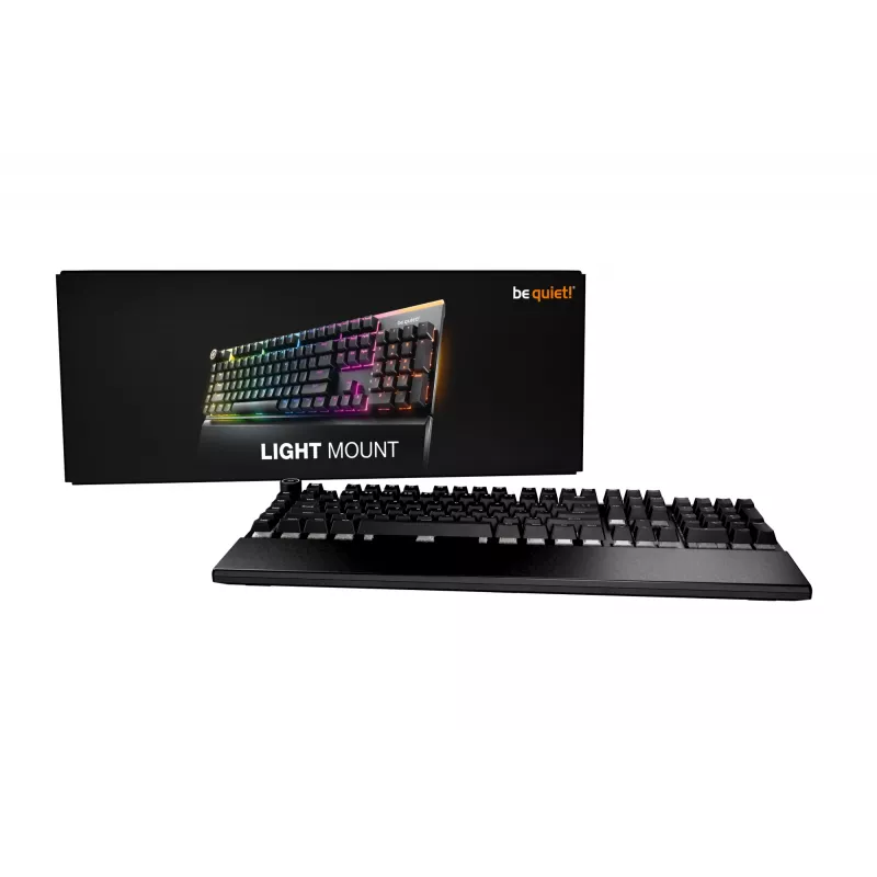 Mechaninė žaidimų klaviatūra be quiet! Light Mount Silent Tactile USB QWERTY US English, RGB, pilno dydžio, USB Type-A – Type-C laidas
