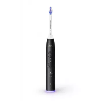 Philips Sonicare 6500 Series HX7411/02 garsinis elektrinis dantų šepetėlis su programėle, 62 000 judesių/min., slėgio jutiklis, laikmatis, juodas