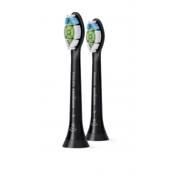 Philips Sonicare Optimal White HX6062/88 2 vnt. šepetėlių galvučių rinkinys, 2 vnt., Juoda, 3 mėn., Vidutinio kietumo, 62000 judesių per minutę, Philips