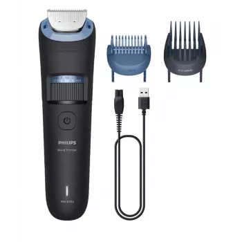 Barzdaskutė Philips BT3665/15 su pilnai metaliniais peiliukais, 0,5–20 mm, 40 žingsnių, belaidė, juoda