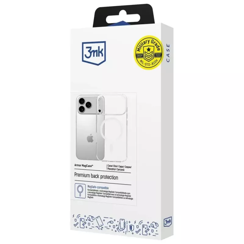 Apsauginis dėklas 3MK Armor MagCase, skirtas Apple iPhone 17 Pro, magnetinis tvirtinimas, permatoma / dūminė apdaila
