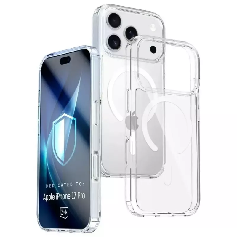 Apsauginis dėklas 3MK Armor MagCase, skirtas Apple iPhone 17 Pro, magnetinis tvirtinimas, permatoma / dūminė apdaila