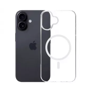 Telefono dėklas 3MK, skirtas Apple iPhone 17, permatomas TPU/PU dėklas, 6,3 colio (16 cm) ekranui