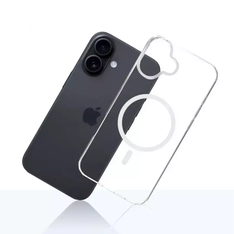 Telefono dėklas 3MK, skirtas Apple iPhone 17, permatomas TPU/PU dėklas, 6,3 colio (16 cm) ekranui