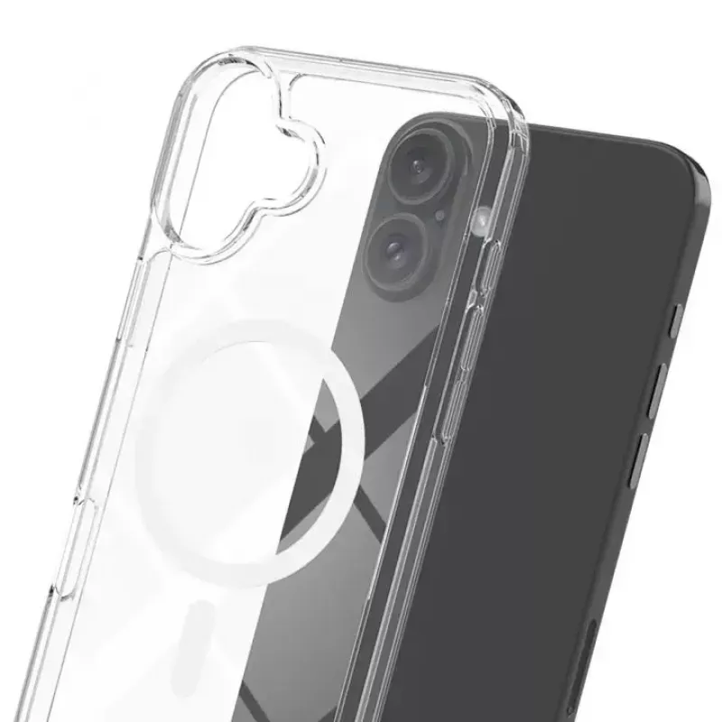 Telefono dėklas 3MK, skirtas Apple iPhone 17, permatomas TPU/PU dėklas, 6,3 colio (16 cm) ekranui