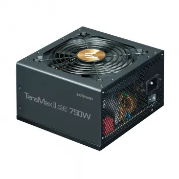 Maitinimo blokas ZALMAN TeramaxII SE 750 W ATX 18+10 kontaktų, 80 PLUS Gold, 120 mm ventiliatorius, juodas