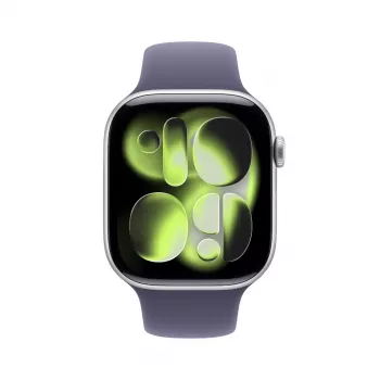 Išmanusis laikrodis Apple Watch Series 11 GPS 46mm sidabrinis aliuminio korpusas, Purple Fog sportinė juosta S/M