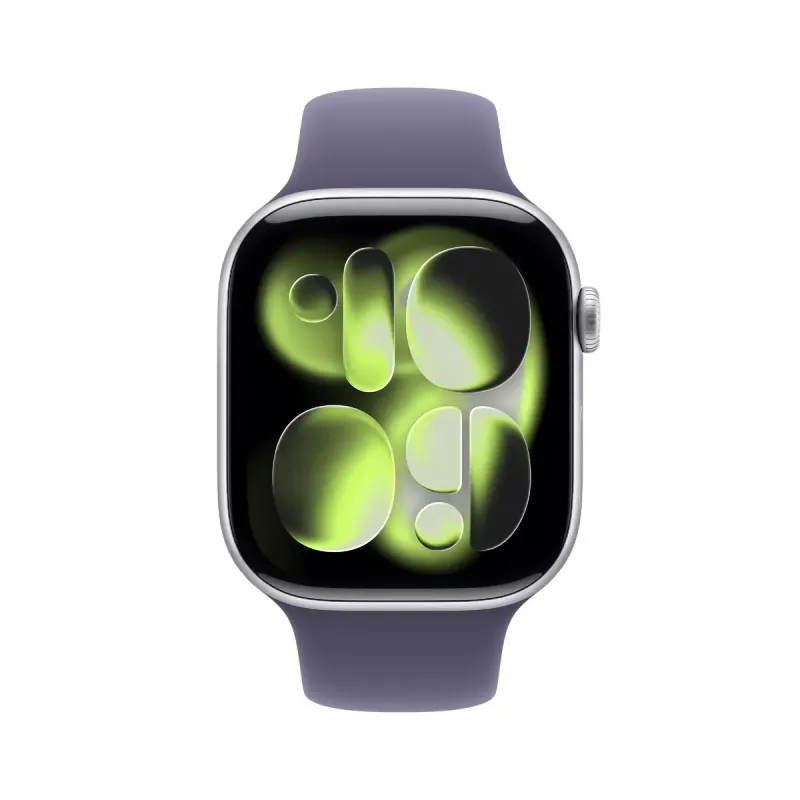 Išmanusis laikrodis Apple Watch Series 11 GPS 46mm sidabrinis aliuminio korpusas, Purple Fog sportinė juosta S/M