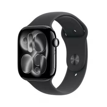 Apple Watch GPS + Cellular 46mm Jet Black Aluminium Case Black Sport Band S/M