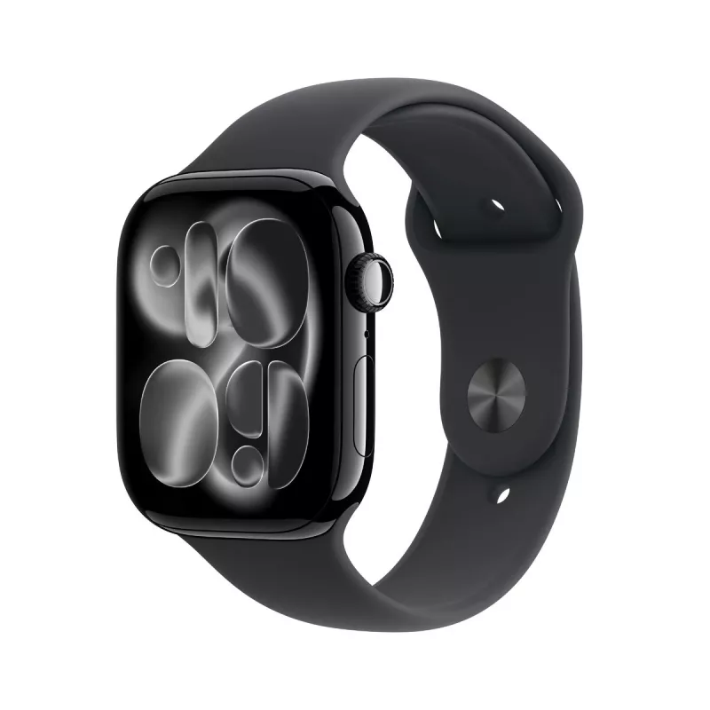 Apple Watch GPS + Cellular 46mm Jet Black Aluminium Case Black Sport Band S/M