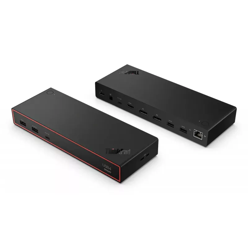 Prijungimo stotelė Lenovo ThinkPad USB4 Smart Dock 5500 — USB4 priegloba, 4x USB-A Gen2, HDMI, Gigabit Ethernet, 135W adapteris, Eclipse Juoda