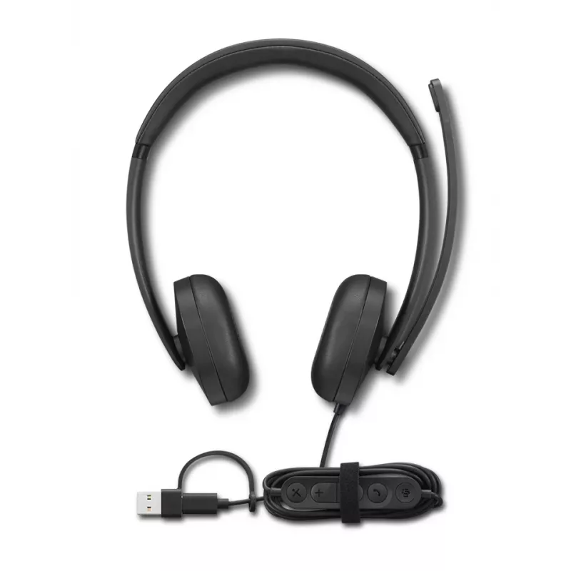 Lenovo VoIP Headset 5000 Laidinės ausinės su galvos lankeliu Biurui / Skambučių centrui USB Type-C Juodos