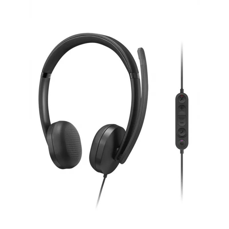 Lenovo VoIP Headset 5000 Laidinės ausinės su galvos lankeliu Biurui / Skambučių centrui USB Type-C Juodos