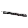 DIGITUS PDU - 1U aliuminis stovas 7x apsauginiai lizdai 16A 4000W 250VAC 50/60Hz 1x grandinės pertraukiklis