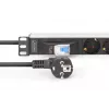 DIGITUS PDU - 1U aliuminis stovas 7x apsauginiai lizdai 16A 4000W 250VAC 50/60Hz 1x grandinės pertraukiklis