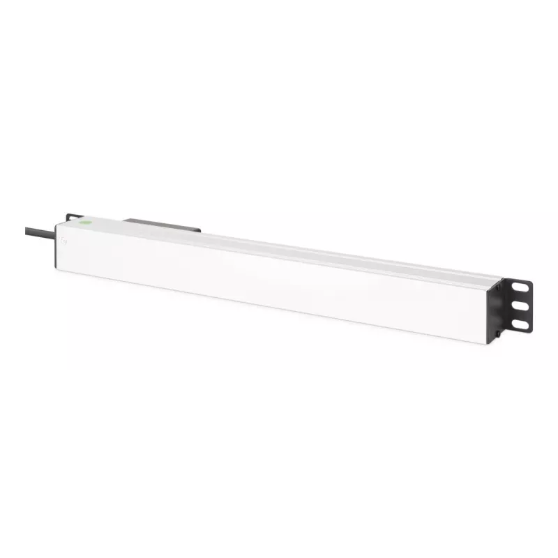 DIGITUS PDU - 1U aliuminis stovas 7x apsauginiai lizdai 16A 4000W 250VAC 50/60Hz 1x grandinės pertraukiklis