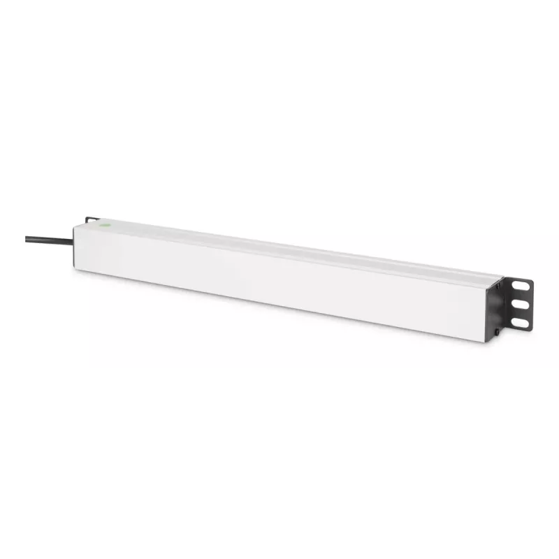 DIGITUS PDU - 1U aliuminis montuojamas stelažuose 8x CEE 7/7 lizdas 1x lizdas 10A kištukas 250 V AC 50/60 Hz IEC C14 kištukas išankstinis saugiklis