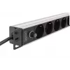 DIGITUS PDU - 1U aliuminis montuojamas stelažuose 8x CEE 7/7 lizdas 1x lizdas 10A kištukas 250 V AC 50/60 Hz IEC C14 kištukas išankstinis saugiklis