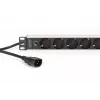 DIGITUS PDU - 1U aliuminis montuojamas stelažuose 8x CEE 7/7 lizdas 1x lizdas 10A kištukas 250 V AC 50/60 Hz IEC C14 kištukas išankstinis saugiklis