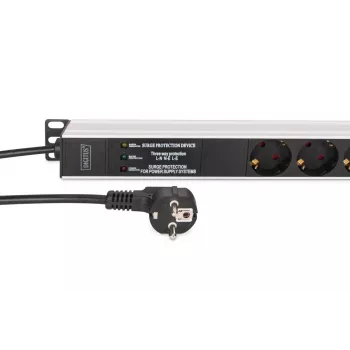 DIGITUS PDU - Aliuminis montuojamas dažnio filtras 2 m 16 A 3600 W 230 V AC 50/60 Hz 7x apsauga 2x lizdas