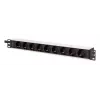 DIGITUS PDU - 1U aliumininis stovo montavimo blokas 8x apsauginis lizdas 1x lizdas 16A 230VAC 50/60Hz IEC C20 kištukas