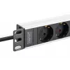 DIGITUS PDU - 1U aliumininis stovo montavimo blokas 8x apsauginis lizdas 1x lizdas 16A 230VAC 50/60Hz IEC C20 kištukas