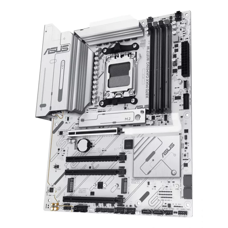 Motininė plokštė ASUS X870 MAX GAMING WIFI7 W ATX — AMD X870, Socket AM5, DDR5, 4 DIMM, Wi‑Fi 7, 2.5Gb LAN