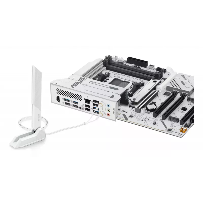 Motininė plokštė ASUS X870 MAX GAMING WIFI7 W ATX — AMD X870, Socket AM5, DDR5, 4 DIMM, Wi‑Fi 7, 2.5Gb LAN