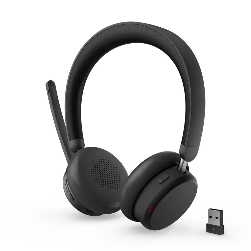Lenovo ANC Headset 6550 belaidės ausinės su lankeliu, biurui / skambučių centrui, USB Type-C, Bluetooth, juodos