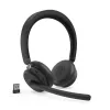 Lenovo ANC Headset 6550 belaidės ausinės su lankeliu, biurui / skambučių centrui, USB Type-C, Bluetooth, juodos
