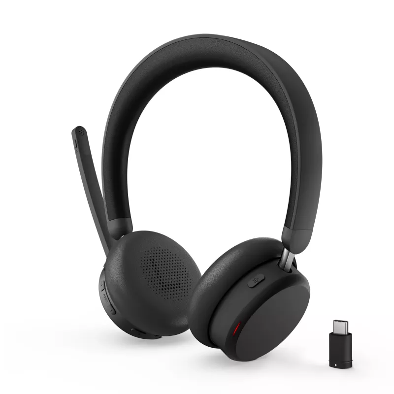 Lenovo ANC Headset 6550 belaidės ausinės su lankeliu, biurui / skambučių centrui, USB Type-C, Bluetooth, juodos