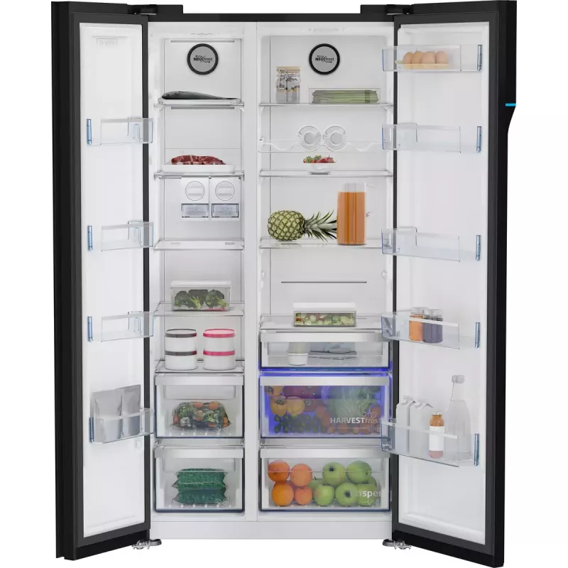 Beko GN163140ZGBN šaldytuvas su šaldikliu šone Laisvai pastatomas 558 L Juodas