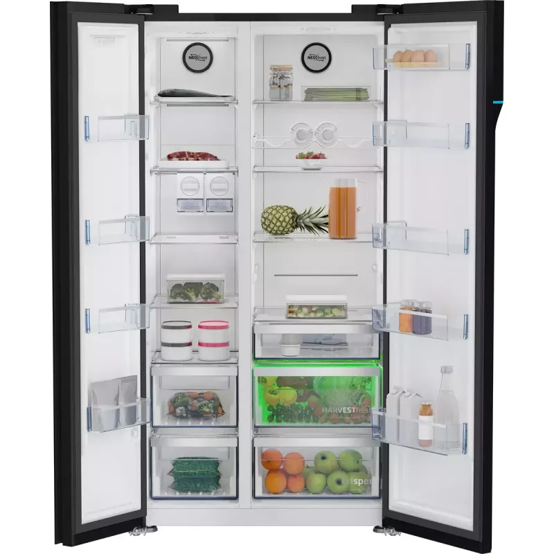 Beko GN163140ZGBN šaldytuvas su šaldikliu šone Laisvai pastatomas 558 L Juodas